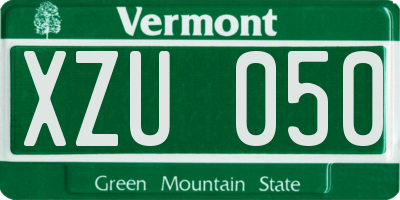 VT license plate XZU050