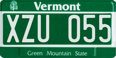 VT license plate XZU055