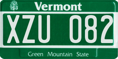 VT license plate XZU082
