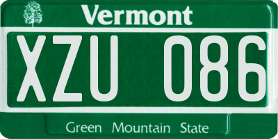 VT license plate XZU086