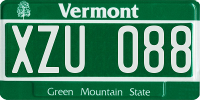 VT license plate XZU088