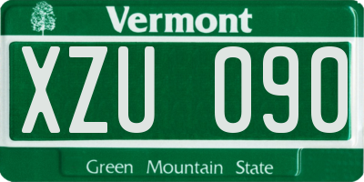 VT license plate XZU090