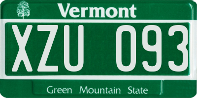 VT license plate XZU093