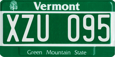 VT license plate XZU095