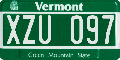 VT license plate XZU097