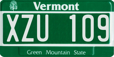 VT license plate XZU109