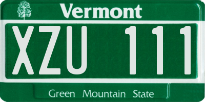 VT license plate XZU111