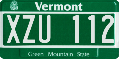 VT license plate XZU112