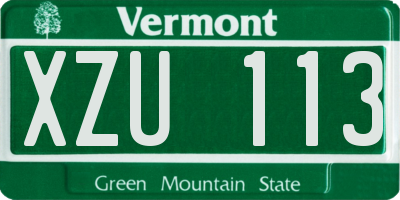 VT license plate XZU113