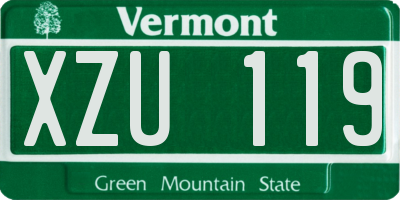 VT license plate XZU119