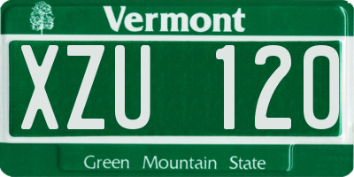 VT license plate XZU120