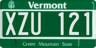 VT license plate XZU121