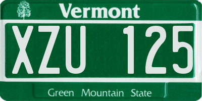 VT license plate XZU125