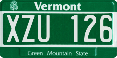 VT license plate XZU126
