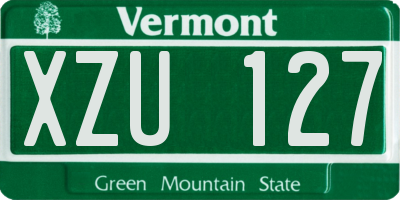 VT license plate XZU127