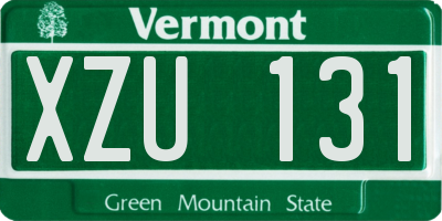 VT license plate XZU131