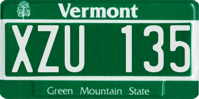 VT license plate XZU135