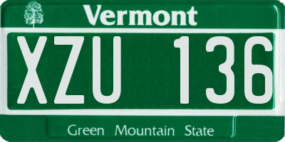 VT license plate XZU136
