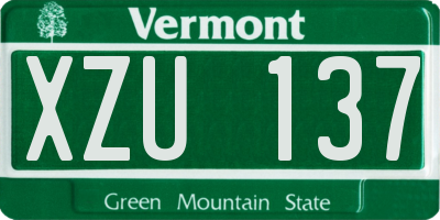 VT license plate XZU137