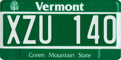VT license plate XZU140