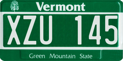 VT license plate XZU145