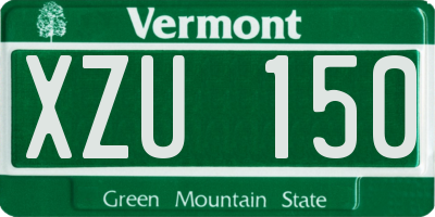 VT license plate XZU150