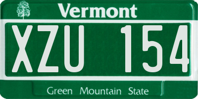 VT license plate XZU154