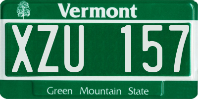 VT license plate XZU157