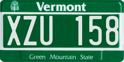 VT license plate XZU158