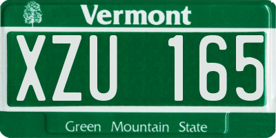 VT license plate XZU165