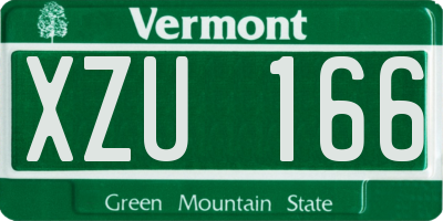 VT license plate XZU166