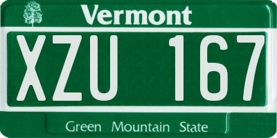 VT license plate XZU167