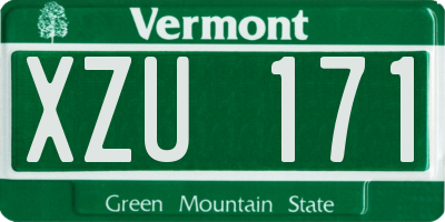 VT license plate XZU171