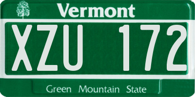 VT license plate XZU172