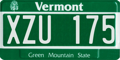 VT license plate XZU175
