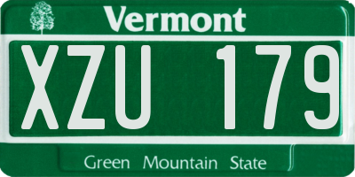 VT license plate XZU179