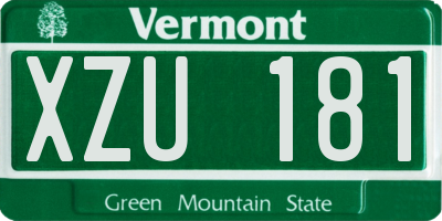 VT license plate XZU181