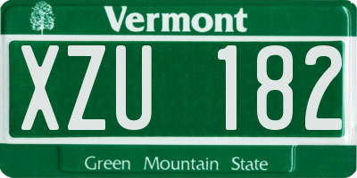 VT license plate XZU182