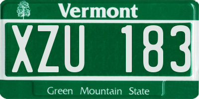 VT license plate XZU183
