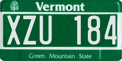 VT license plate XZU184