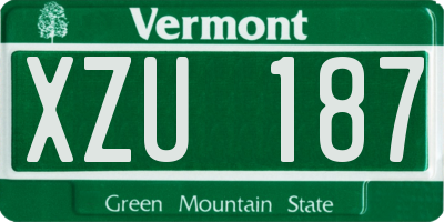 VT license plate XZU187