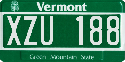 VT license plate XZU188