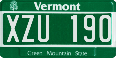 VT license plate XZU190