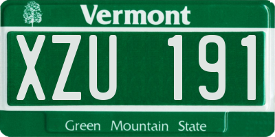 VT license plate XZU191
