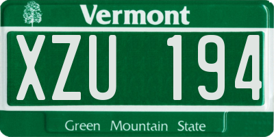 VT license plate XZU194