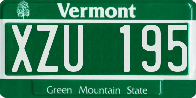 VT license plate XZU195