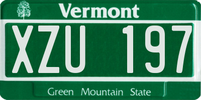 VT license plate XZU197