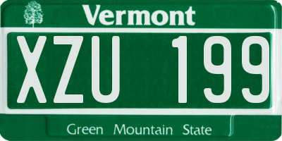 VT license plate XZU199