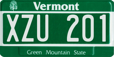 VT license plate XZU201
