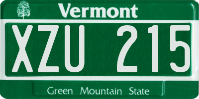 VT license plate XZU215